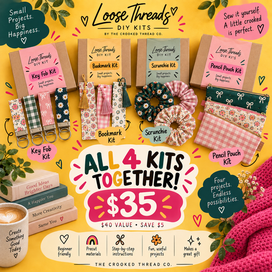 🧵 Loose Threads DIY Sewing Kit Bundle — All 4 Kits